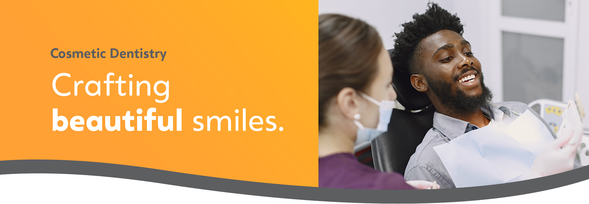 African American patient in dental chair at Ridgeview Dental Group in Menomonee Falls, WI